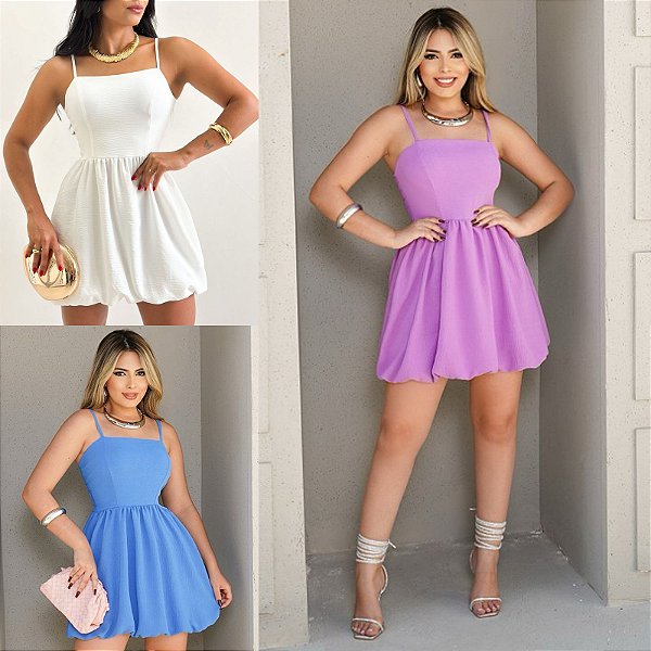 Vestido Curto Balonê De Alça