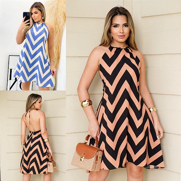 Vestido Curto Vertical