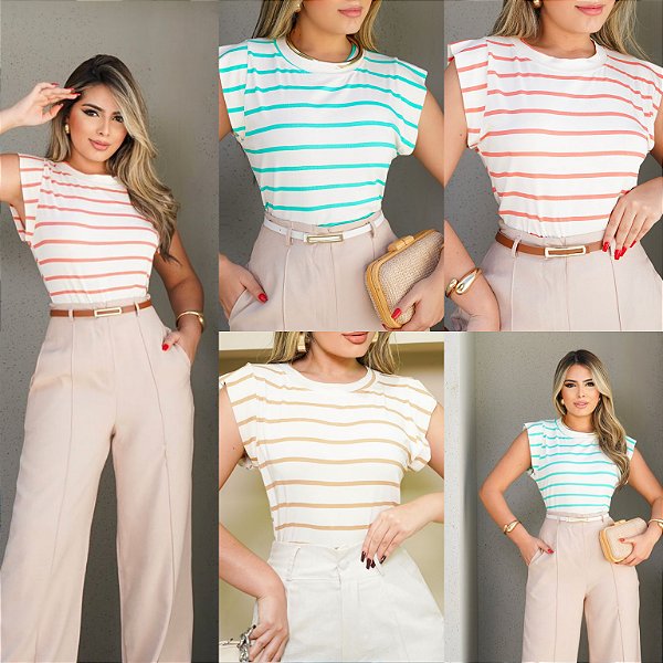Blusa Manga Curta Listrada