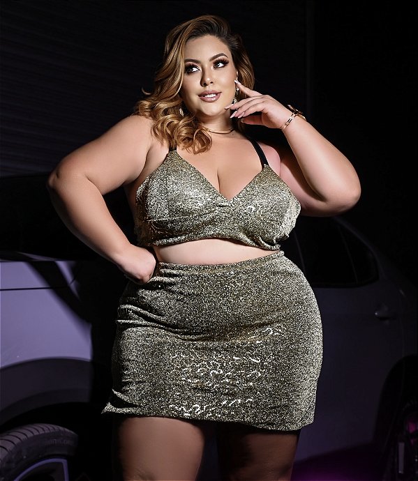 Conjunto Paetê Plus Size