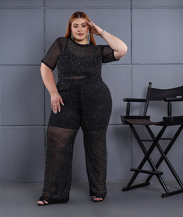 Calça Pedraria Plus Size