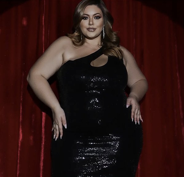 Vestido Paetê Plus Size