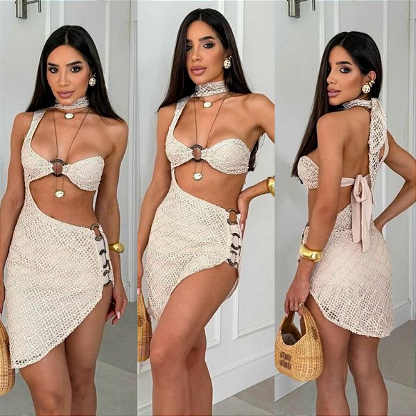 Vestido Curto Arrastão
