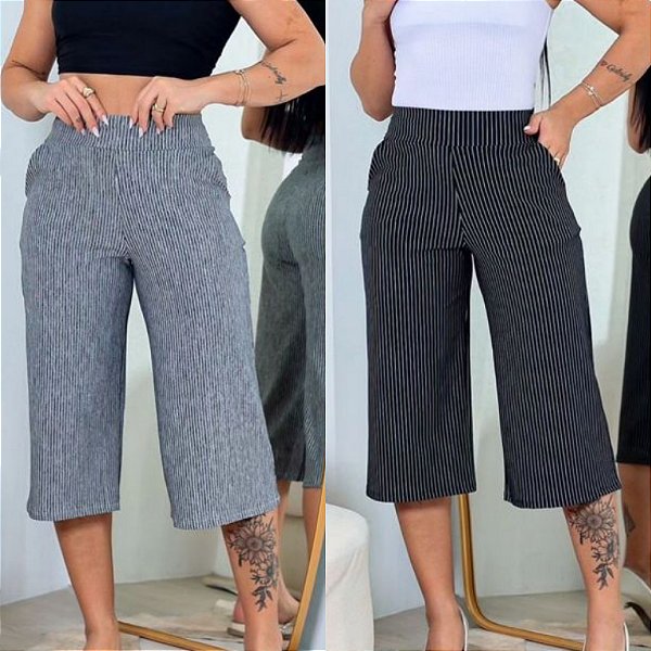 Calça Capri Listrada