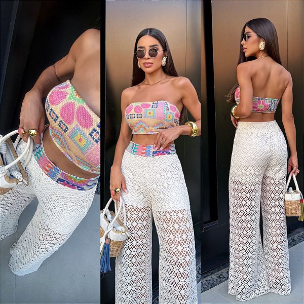 Conjunto De Calça Tricot Arrastão