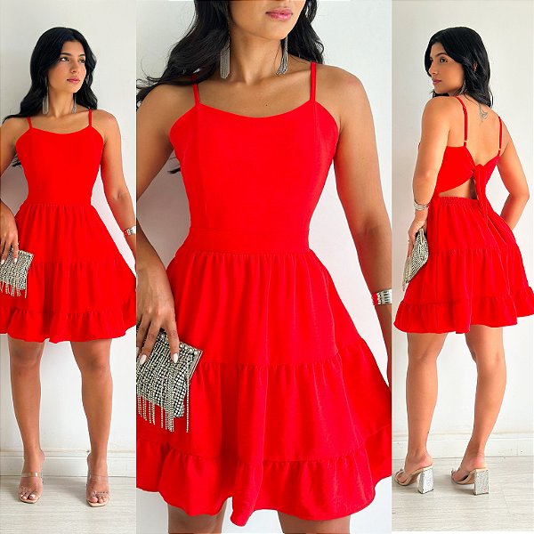 Vestido Curto De Alça
