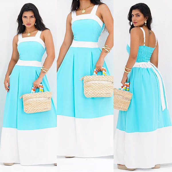 Vestido Longo Bicolor