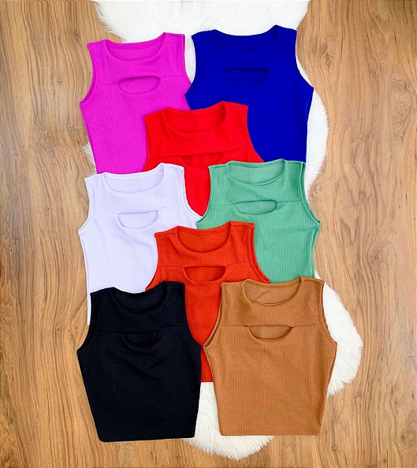 Cropped Regata Detalhe Vazado