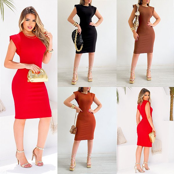 Vestido Midi De Manguinha