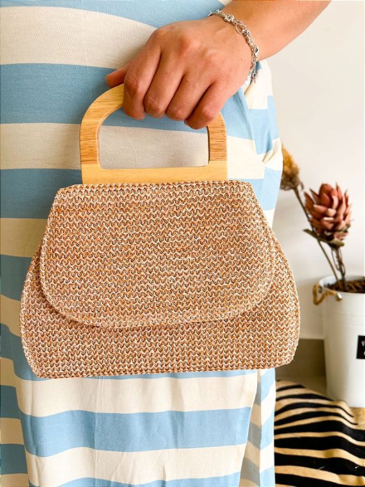 Bolsa Alça De Madeira