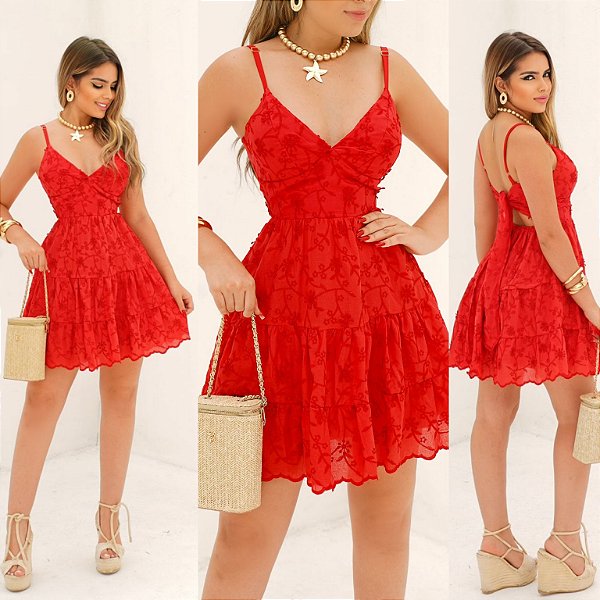 Vestido Curto De Alça Laise 3D