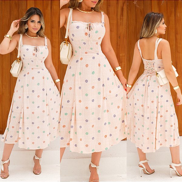Vestido Midi De Alça Estampado