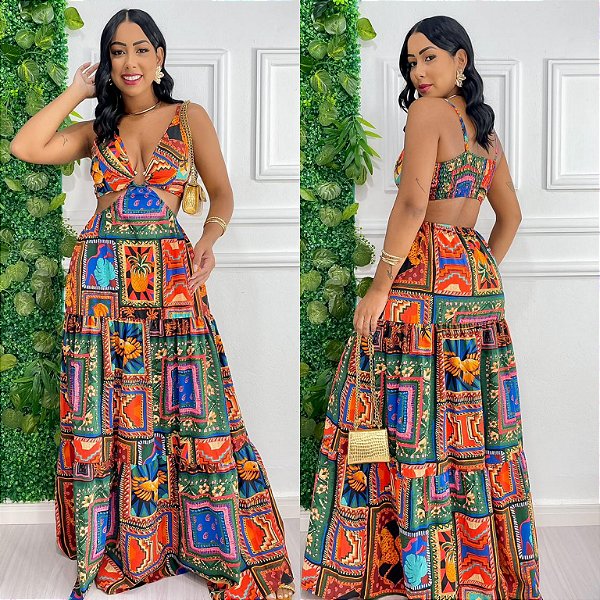 Vestido Longo Estampado