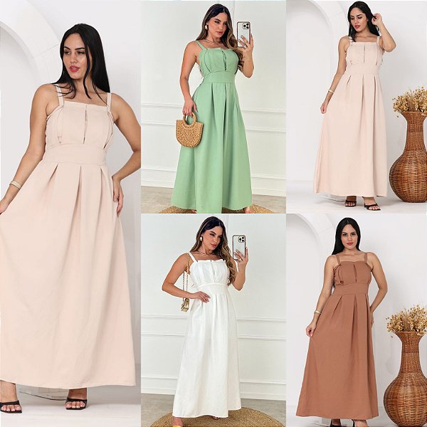 Vestido Longo De Alça