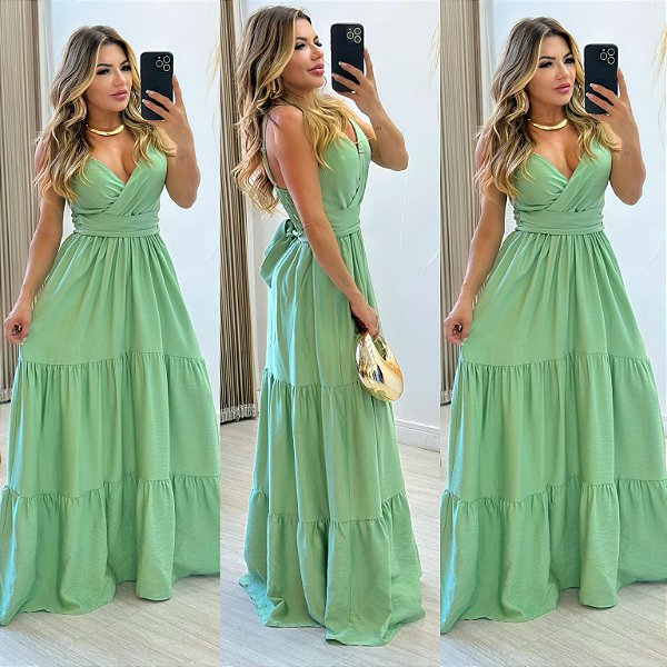 Vestido Longo De Alça Transpassado