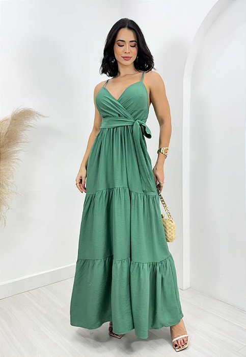 Vestido Longo De Alça Transpassado