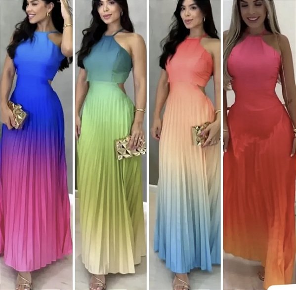 Vestido Longo Tie Dye Vazado