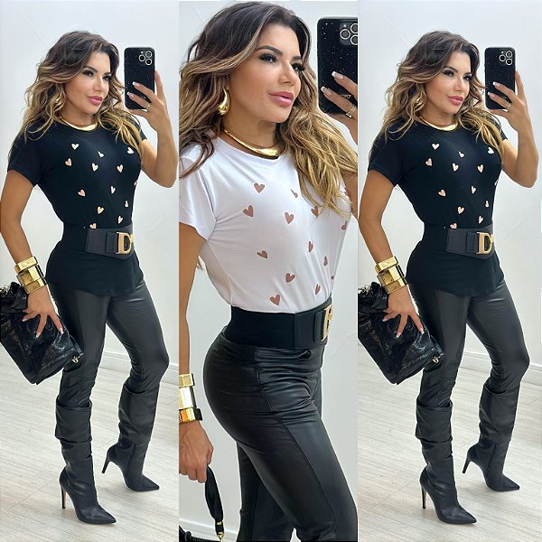 Blusa Manga Curta C/ Coração