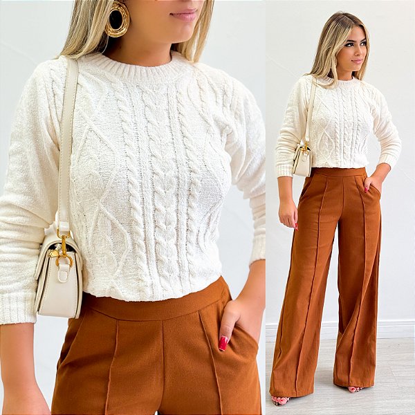 Blusa Tricot Manga Longa