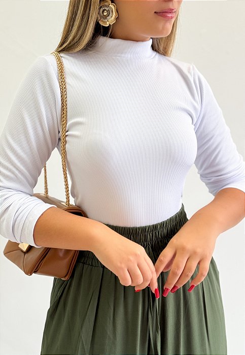 Blusa Manga Longa De Gola
