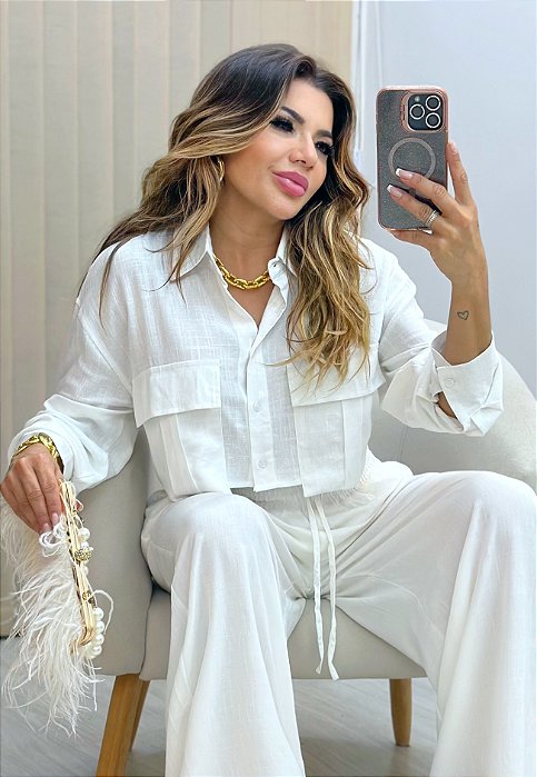 Cropped Camisa Manga Longa