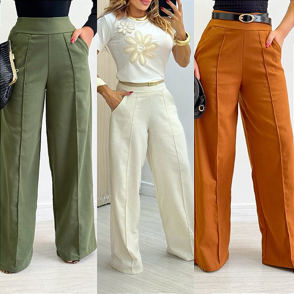Calça Linho Pantalona