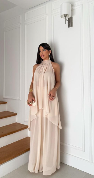 Vestido Longo Gola