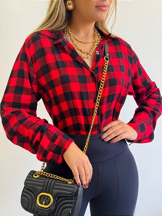 Camisa Xadrez Manga Longa