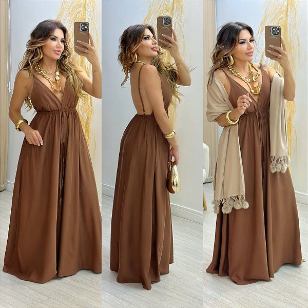 Vestido Longo De Alça