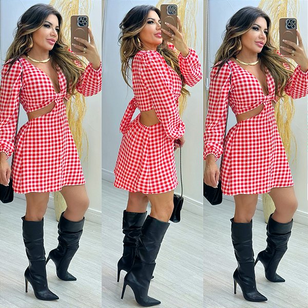 Vestido Curto Xadrez