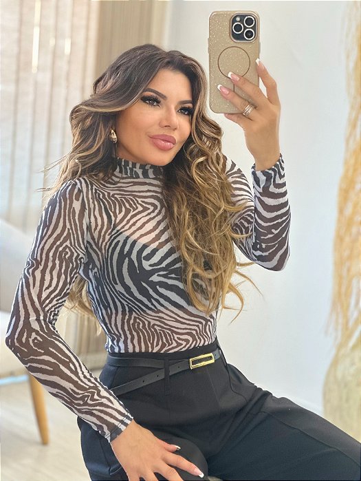Body Manga Longa Estampado