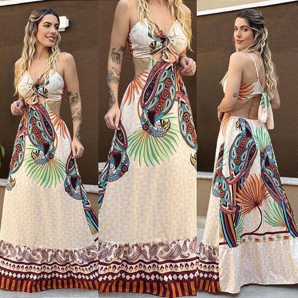 Vestido Longo Estampado