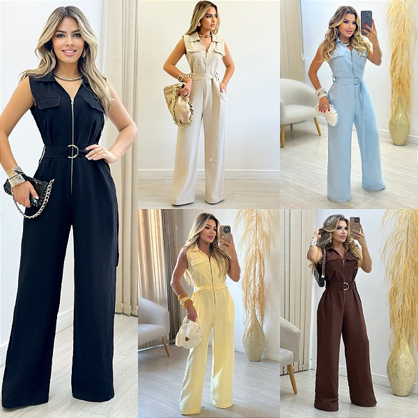 Macacão Longo de ziper