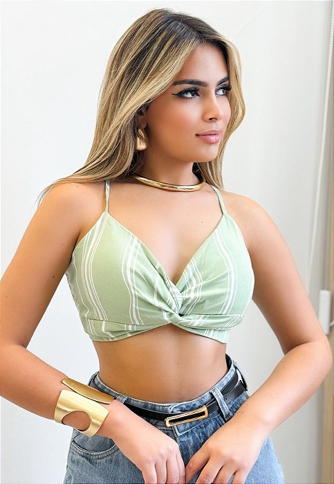 Cropped De Alça Estampado