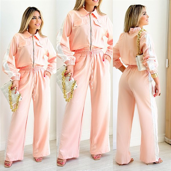 Conjunto De Calça & Cropped Manga Longa