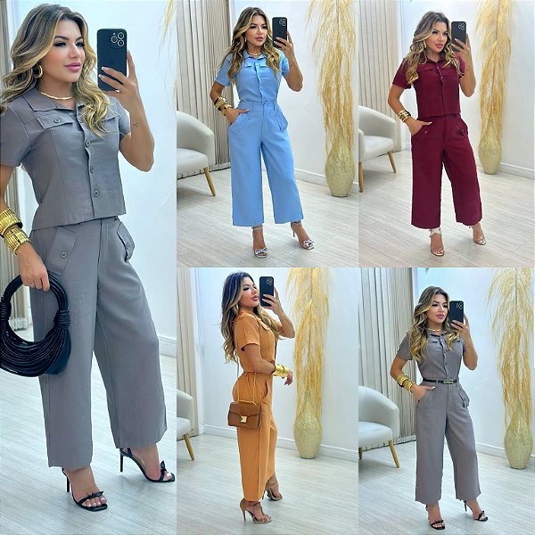 Conjunto De Calça & Blusa Manga Curta