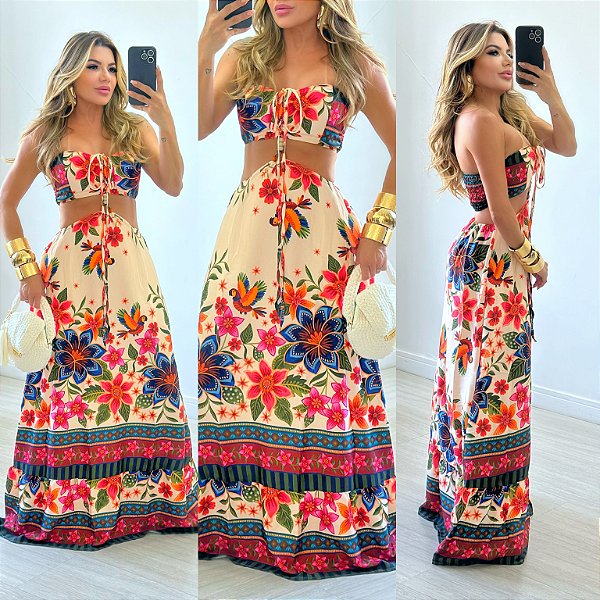 Vestido Longo Estampado