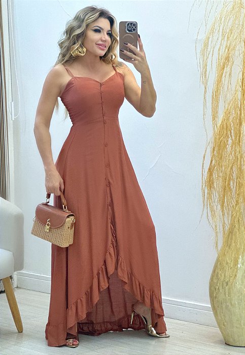 Vestido Longo De Alça
