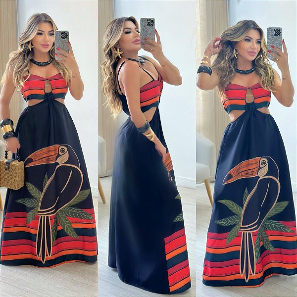 Vestido Longo Estampado