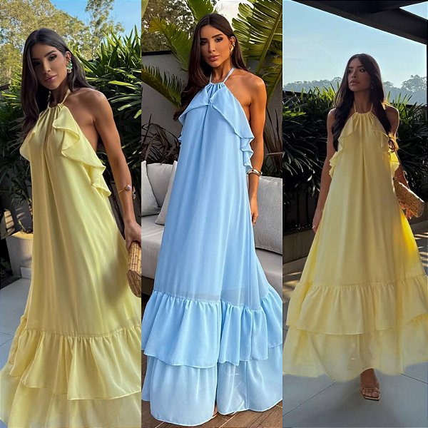 Vestido Longo De Camadas