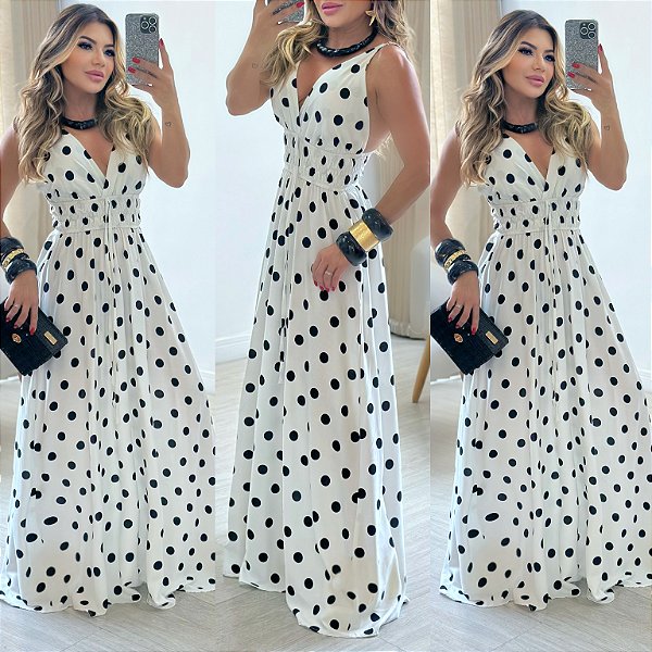 Vestido Longo Poá