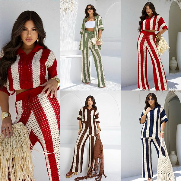 Conjunto Listrado Tricot