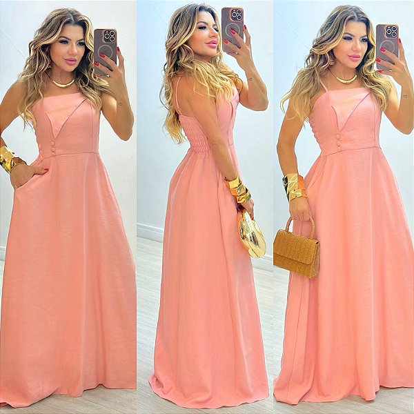 Vestido Longo De Alça