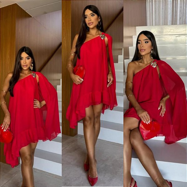 Vestido Curto Ombro Único