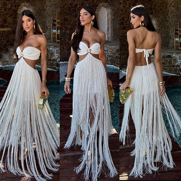 Vestido Tomara Que Caia C/ Franja