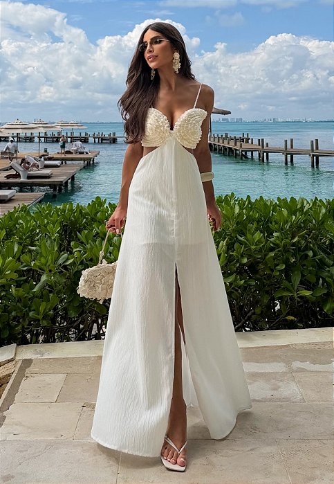 Vestido Longo Texturizado