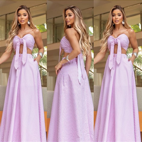 Conjunto De Cropped & Saia Longa