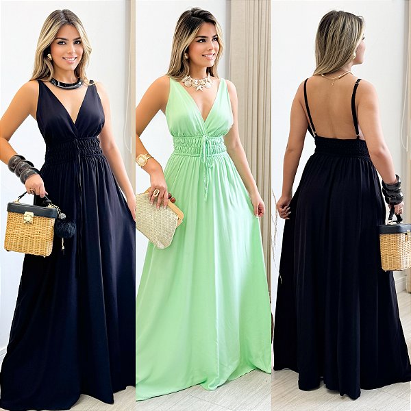 Vestido Longo De Alça