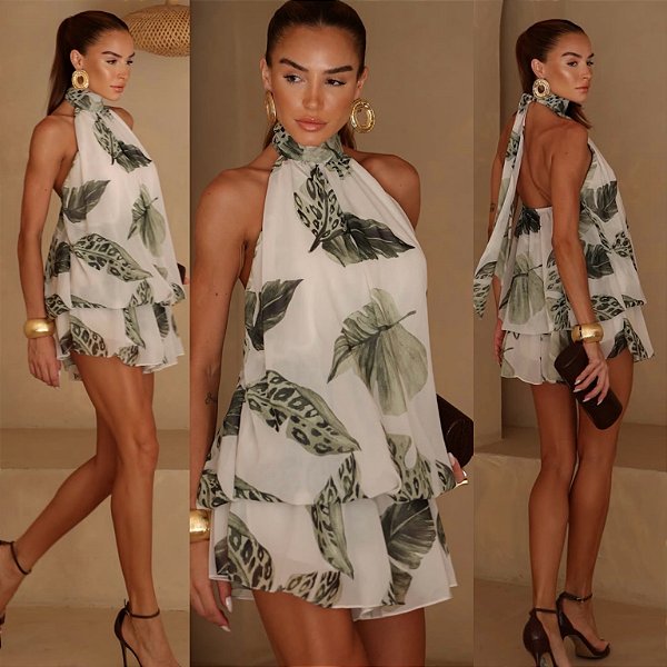 Macaquinho Curto Estampado