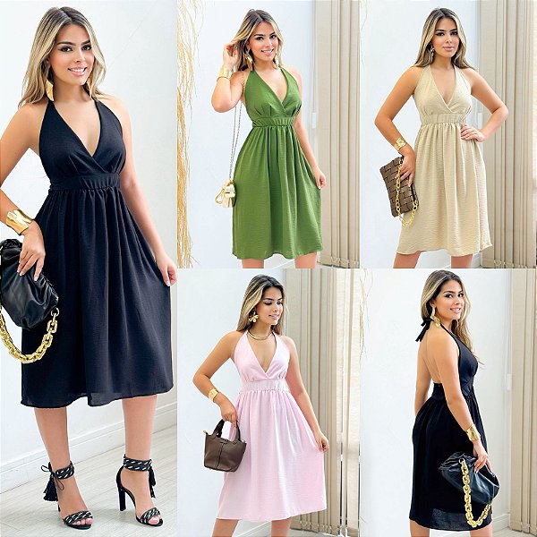 Vestido Midi Frente Única